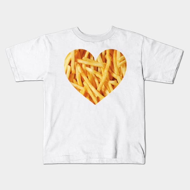 Fries Love Kids T-Shirt by hunnydoll